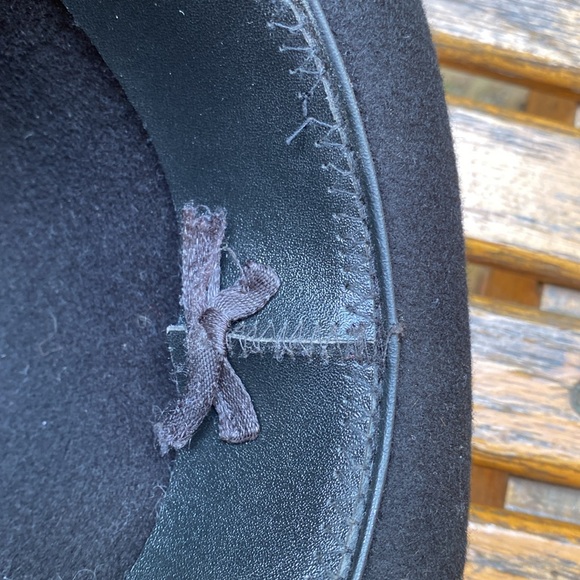 Morris rolled short brim bowler style hat black felt cap 21.5 - Picture 7 of 15